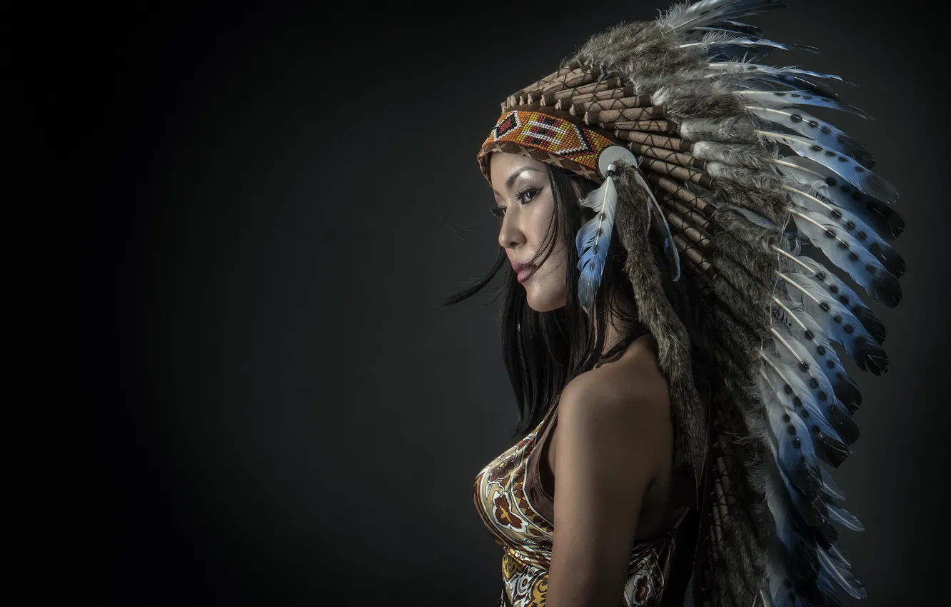 Photo wallpaper girl, apache, costume