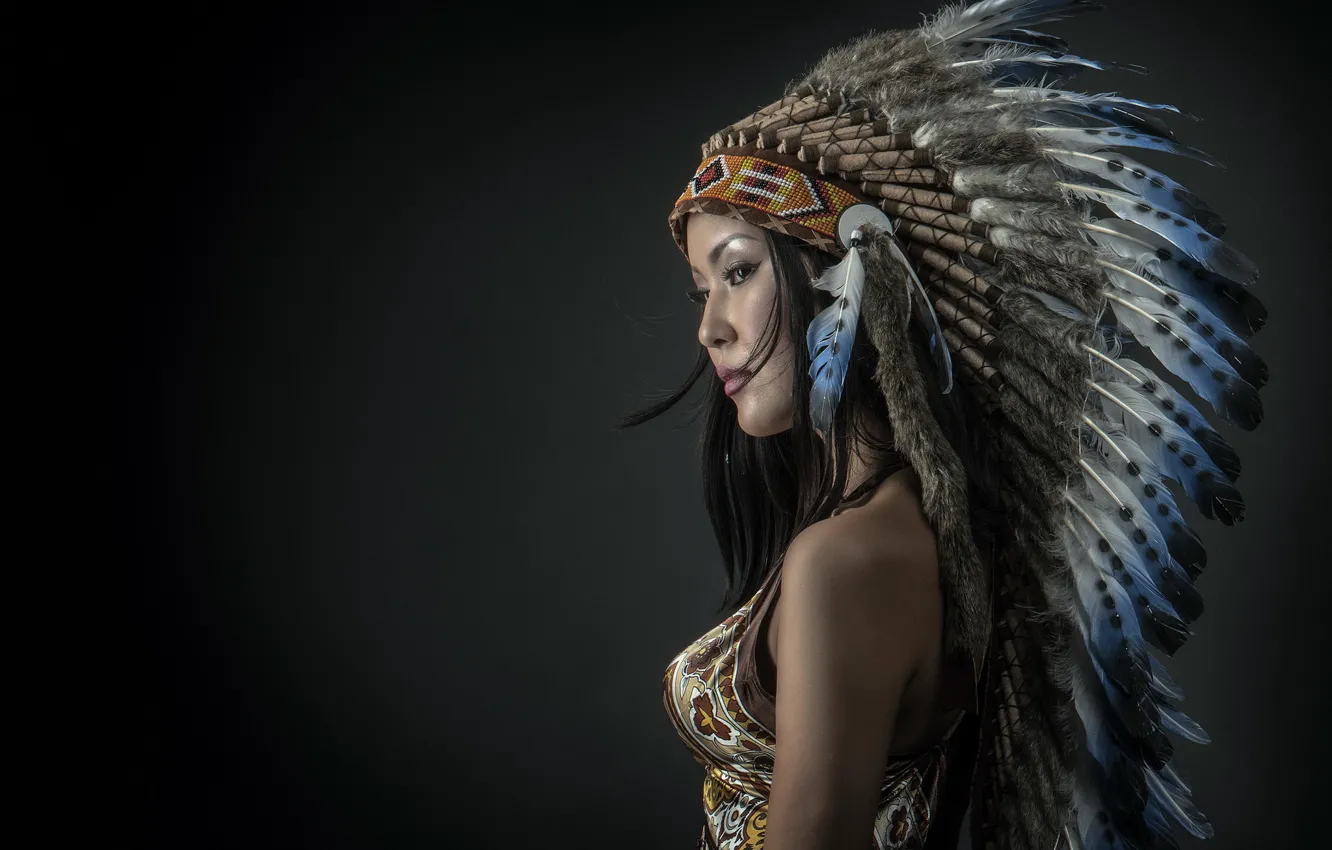 Photo wallpaper girl, Apache, Costume
