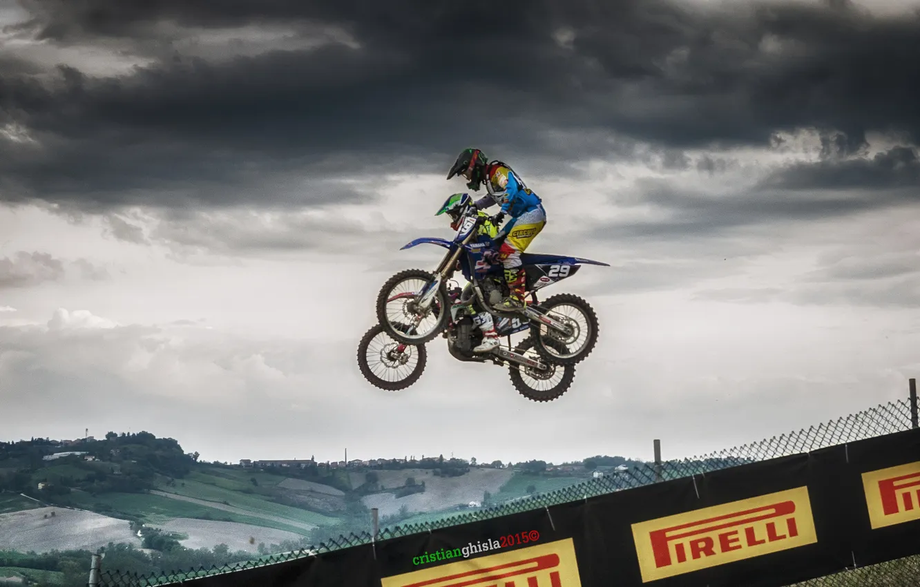 Photo wallpaper danger, Italy, motocross, stories, jump