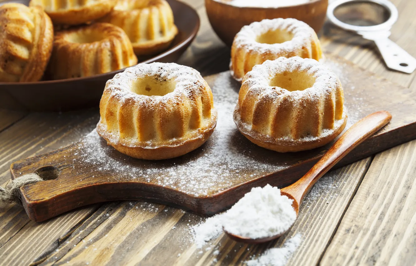 Photo wallpaper sugar, cakes, cupcakes, powder