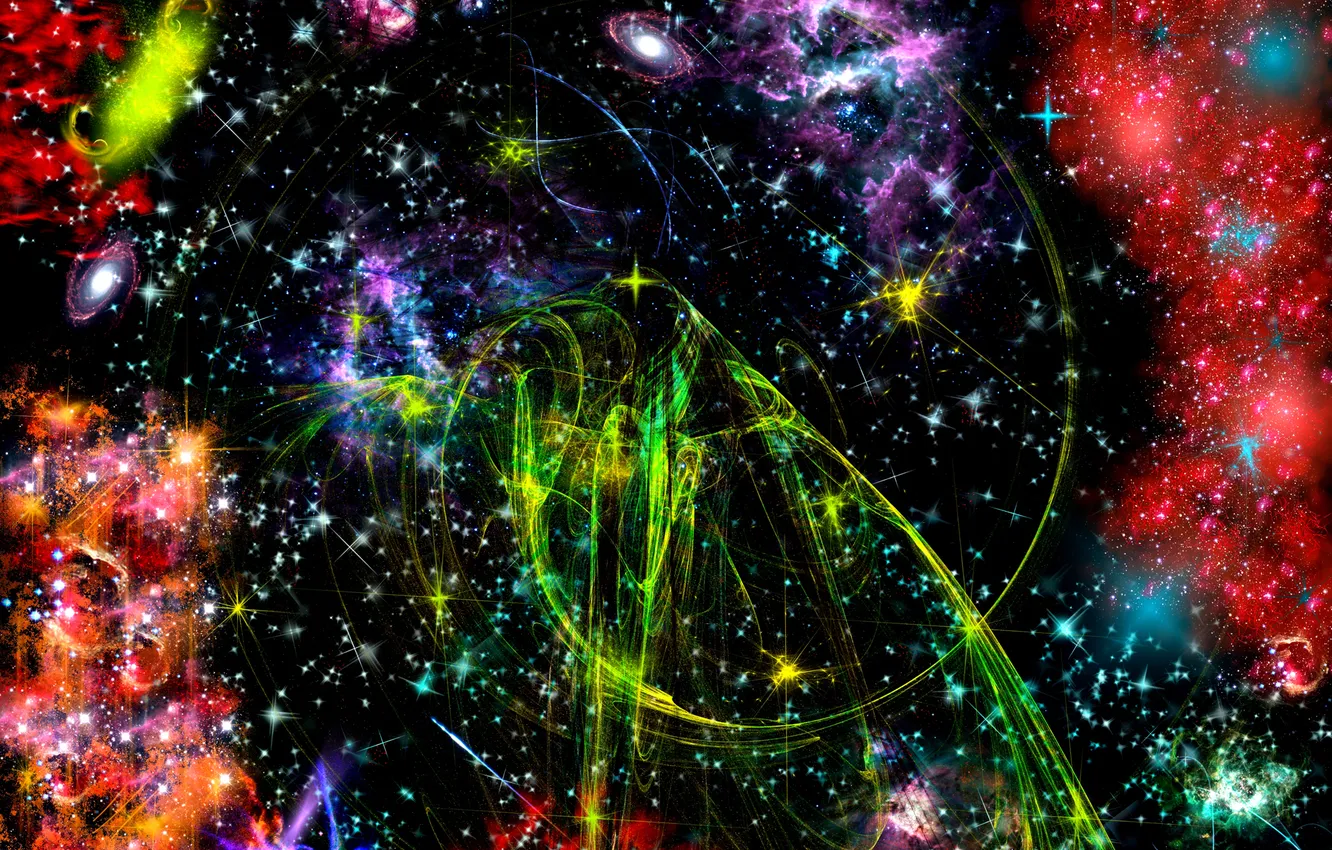 Photo wallpaper the sky, space, light, line, pattern, color