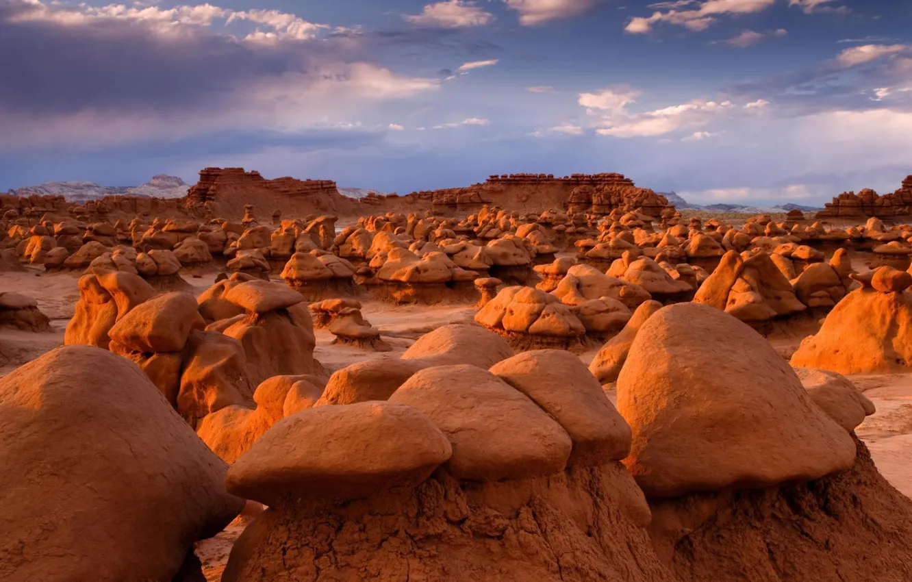 Photo wallpaper mountains, stones, Utah, the sky.