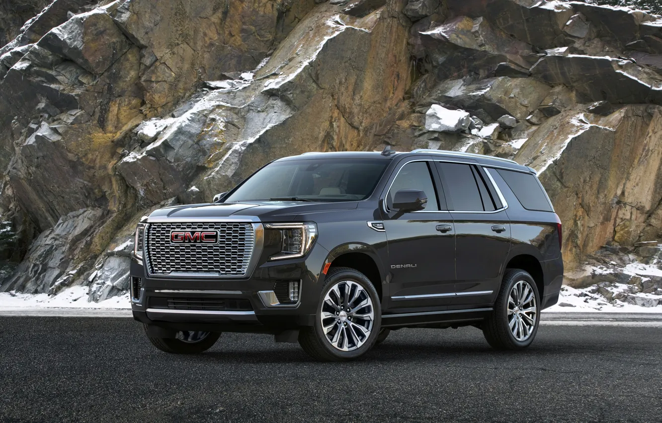 Photo wallpaper GMC, SUV, Denali, Yukon, 2020, at the rock