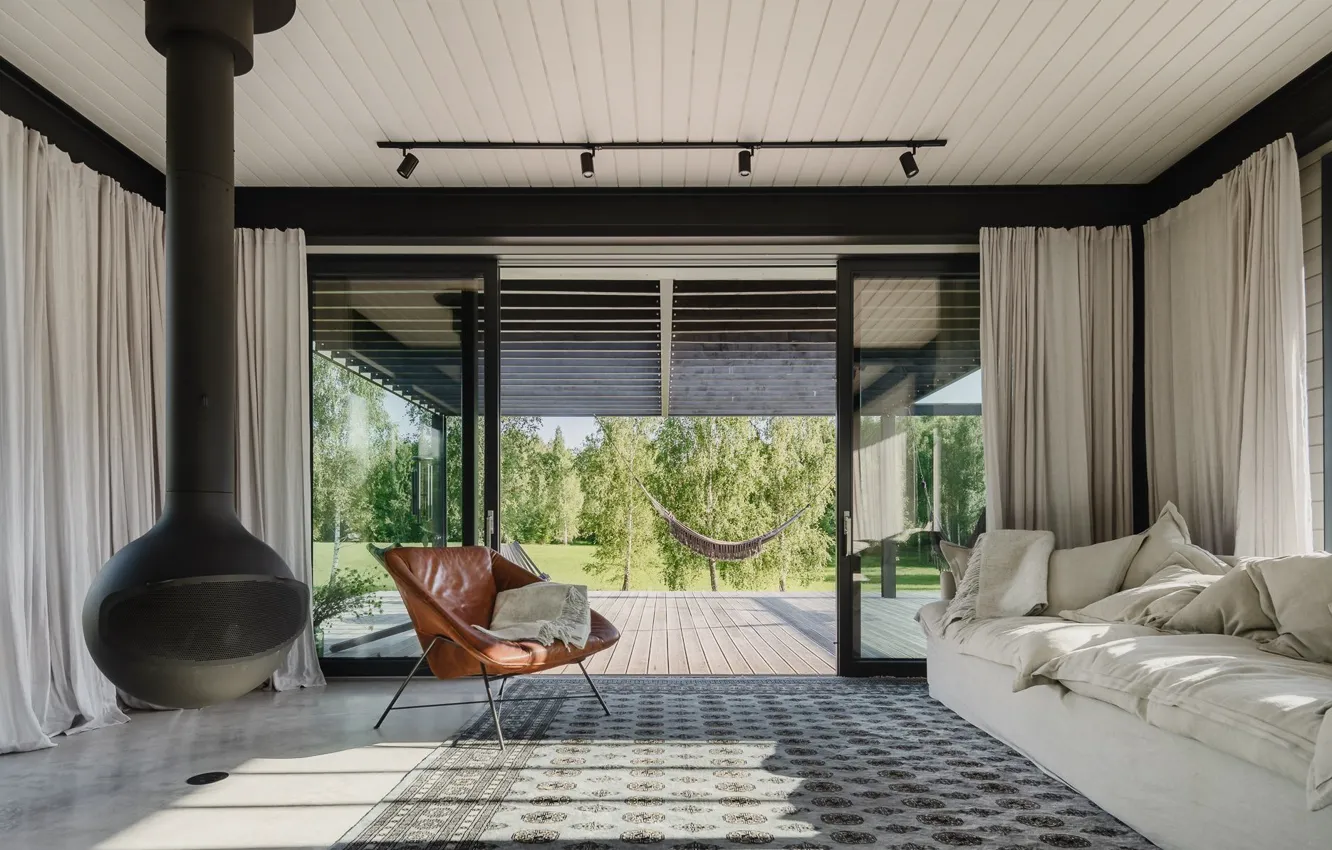 Photo wallpaper design, style, room, interior, fireplace, living room, Latvia, Latvia