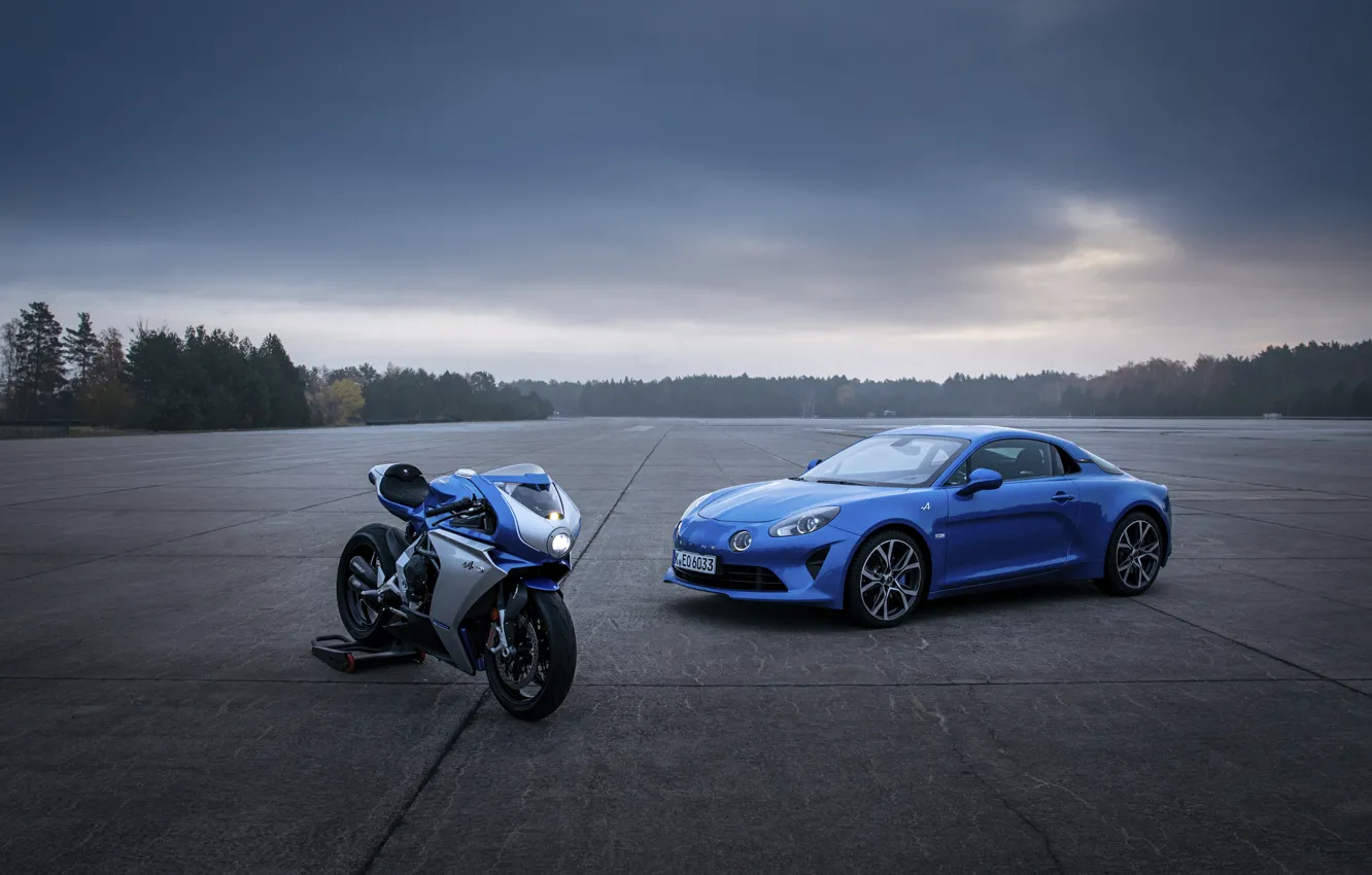 Photo wallpaper car, motorcycle, MV Agusta, Alpine, Superveloce, A110, Alpine A110, MV Agusta Superveloce Alpine