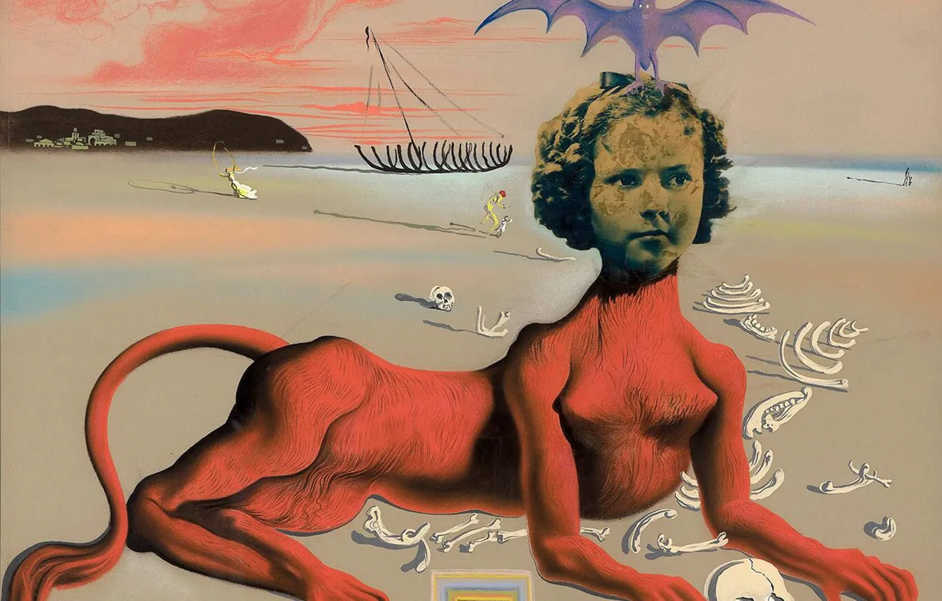 Photo wallpaper surrealism, picture, Salvador Dali, Salvador Dali, Portrait Of Shirley Temple