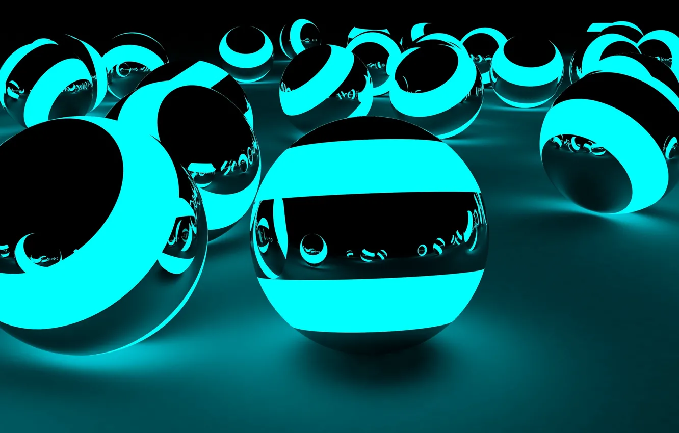 Photo wallpaper light, abstraction, balls, glow, neon, light, sphere, glow