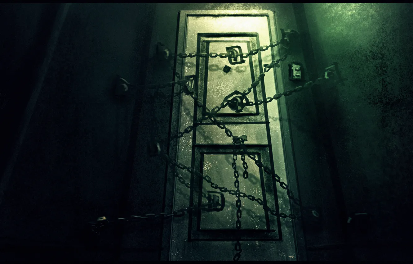 Photo wallpaper the door, horror, game, Silent Hill 4, the room