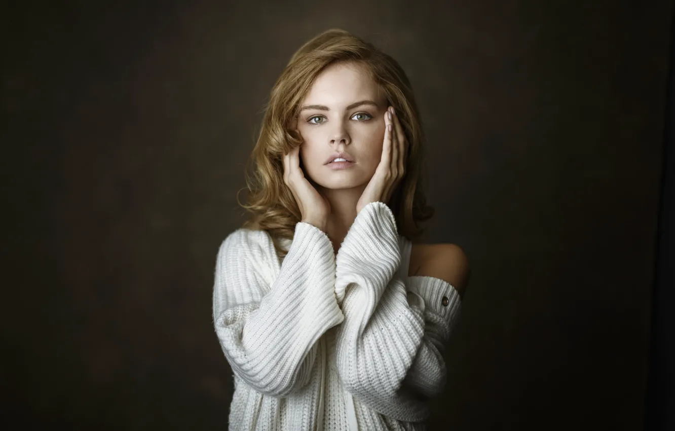 Photo wallpaper look, pose, photo, model, jumper, Anastasia Shcheglova, Chris Bos