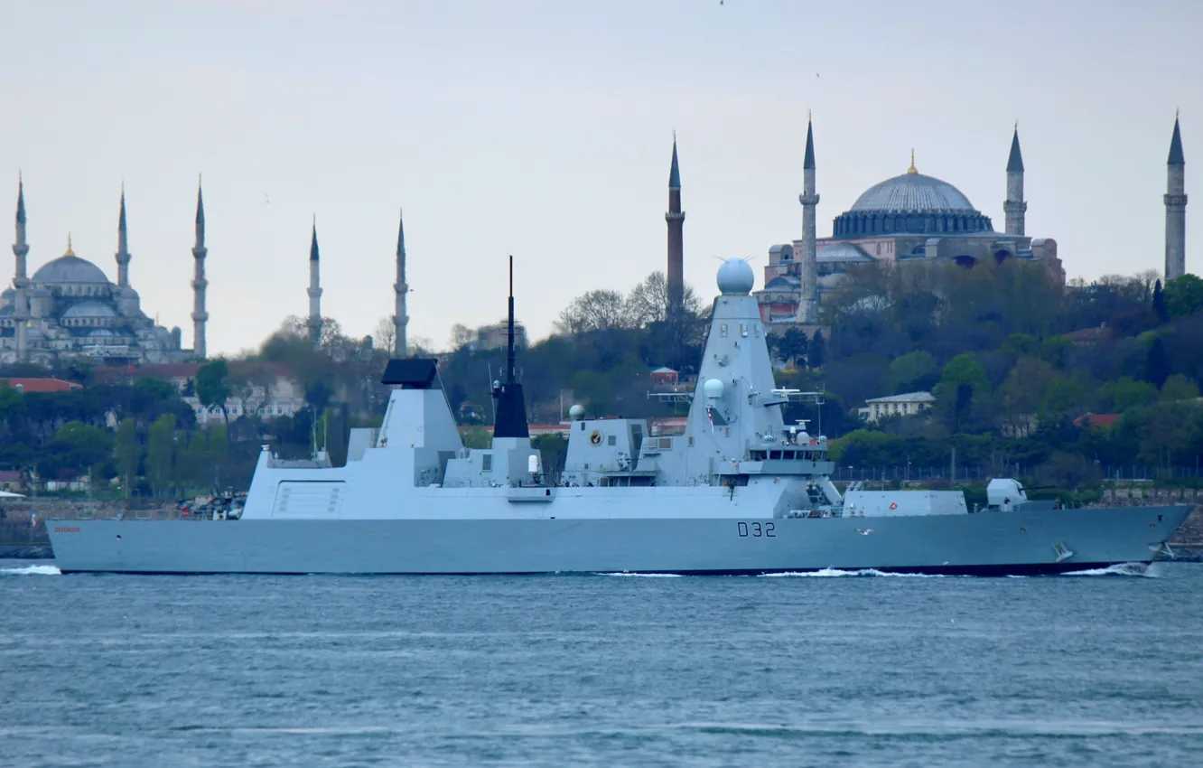 Photo wallpaper Strait, The Bosphorus, Destroyer HMS Defender
