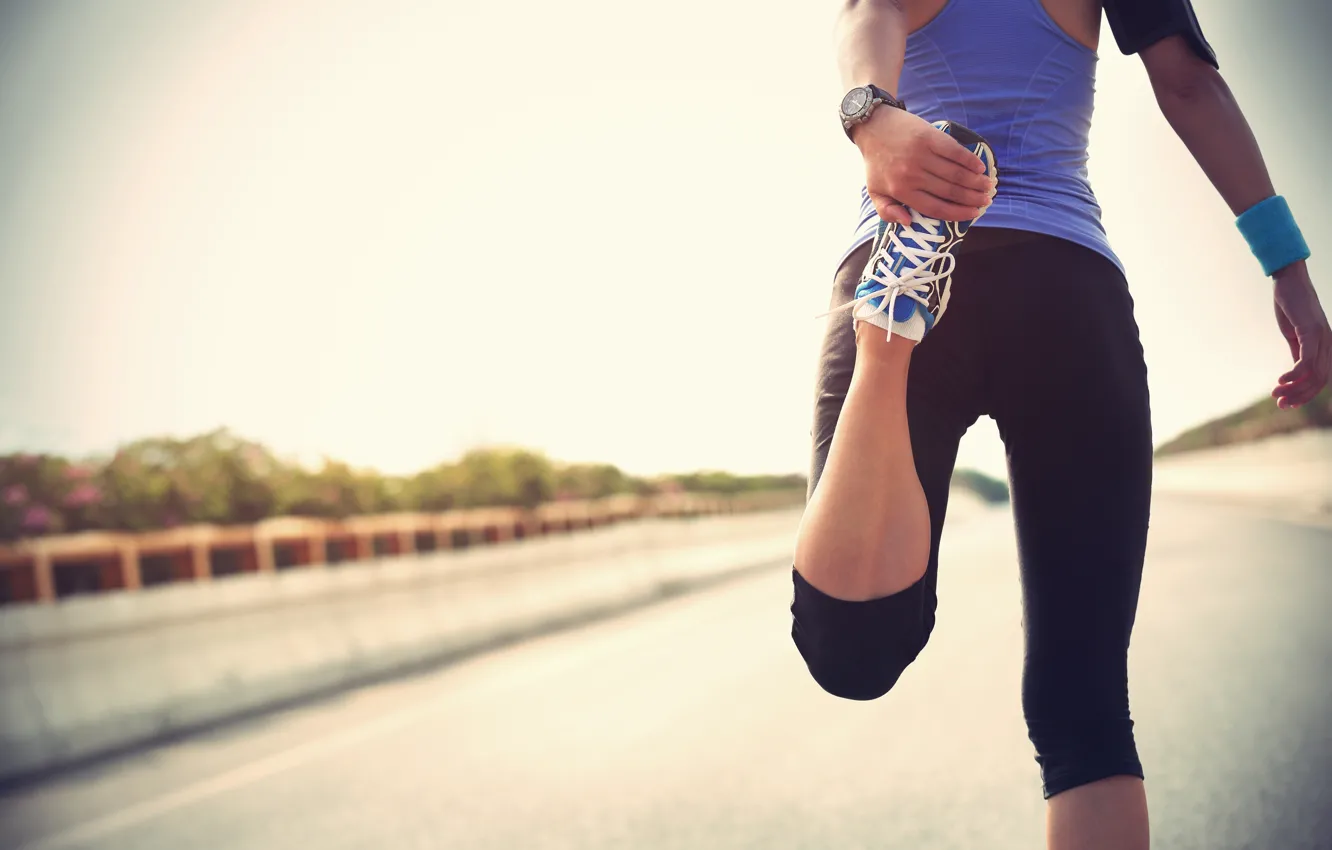 Photo wallpaper woman, physical activity, elongation, jogging, sports wear