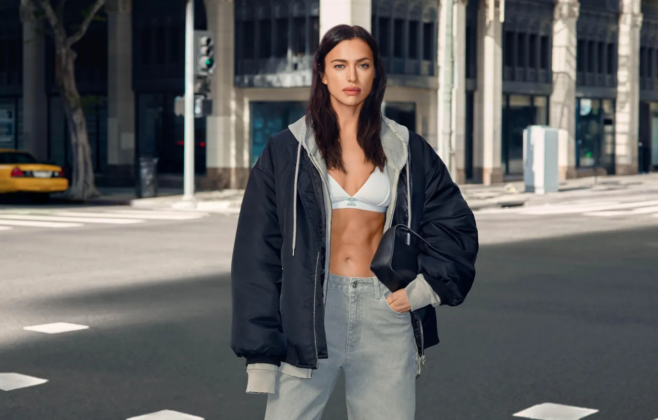 Photo wallpaper look, asphalt, pose, street, model, makeup, figure, hairstyle