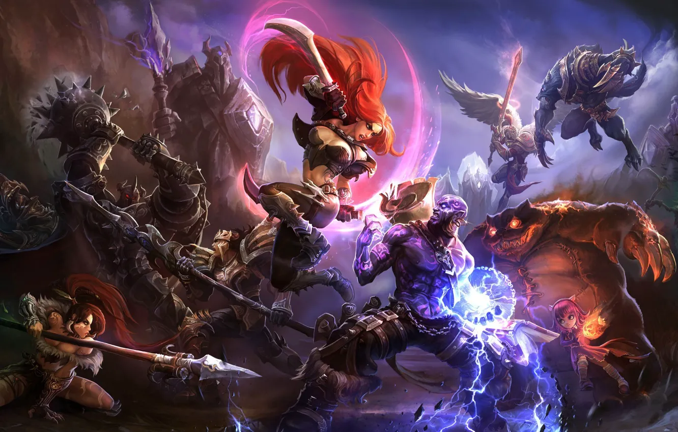 Photo wallpaper fantasy, the game, battle, League of Legends