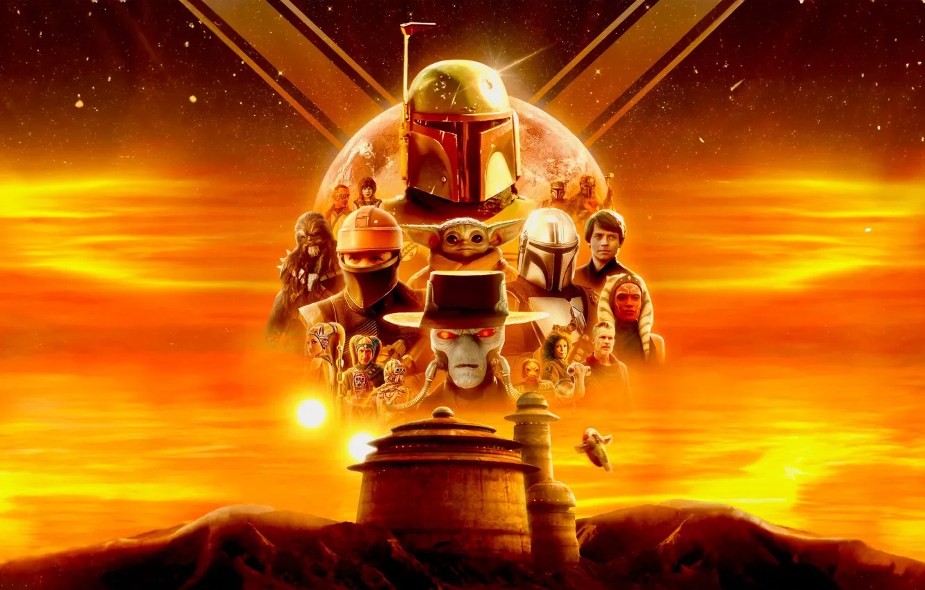 Photo wallpaper movie, TV series, the book of boba fett