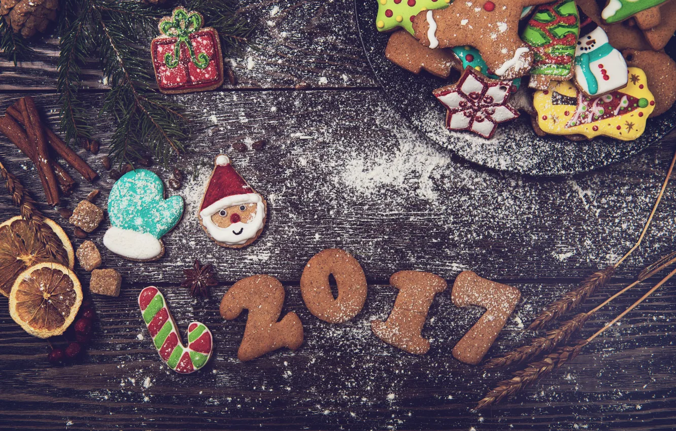Photo wallpaper holiday, new year, cookies, treats