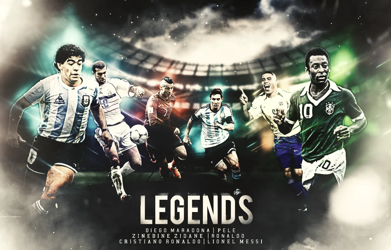 Photo wallpaper wallpaper, sport, Cristiano Ronaldo, football, Lionel Messi, legends, Ronaldo, Zinedine Zidane