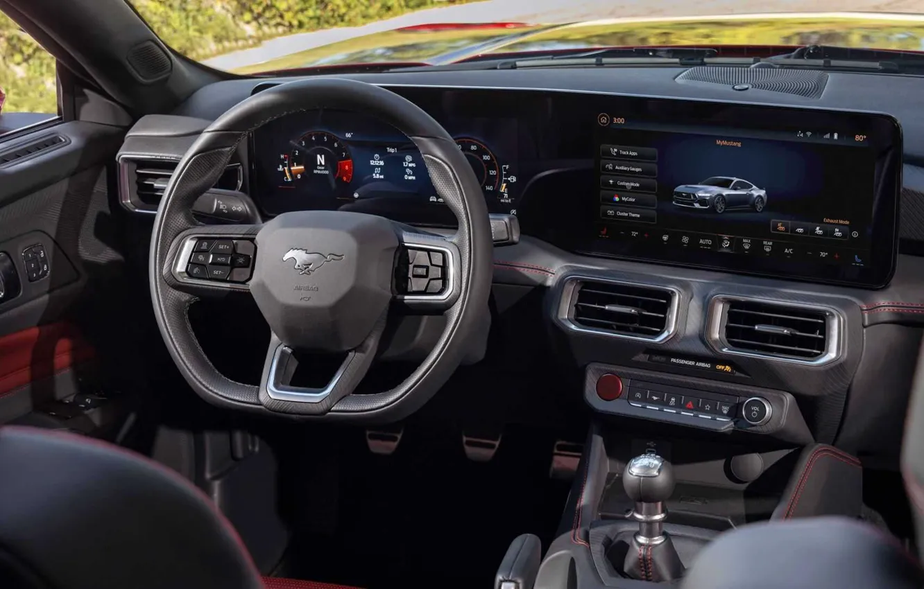 Photo wallpaper Mustang, Ford, interior, Ford Mustang, 2022