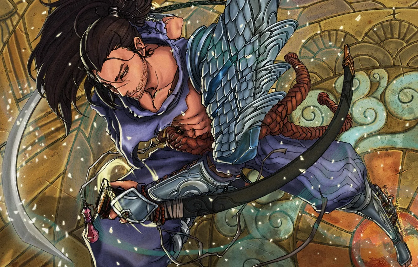 Photo wallpaper sword, armor, League of Legends, Yasuo