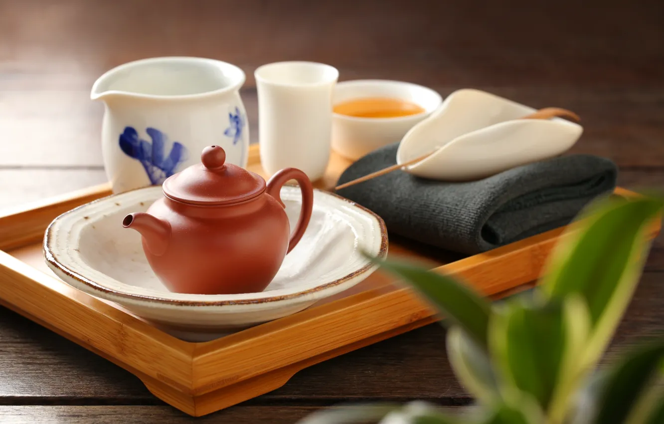 Photo wallpaper tea, kettle, still life