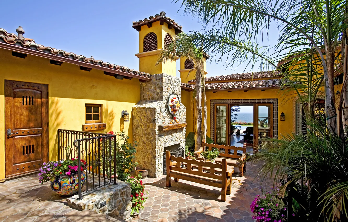 Photo wallpaper the city, home, oven, patio, patio