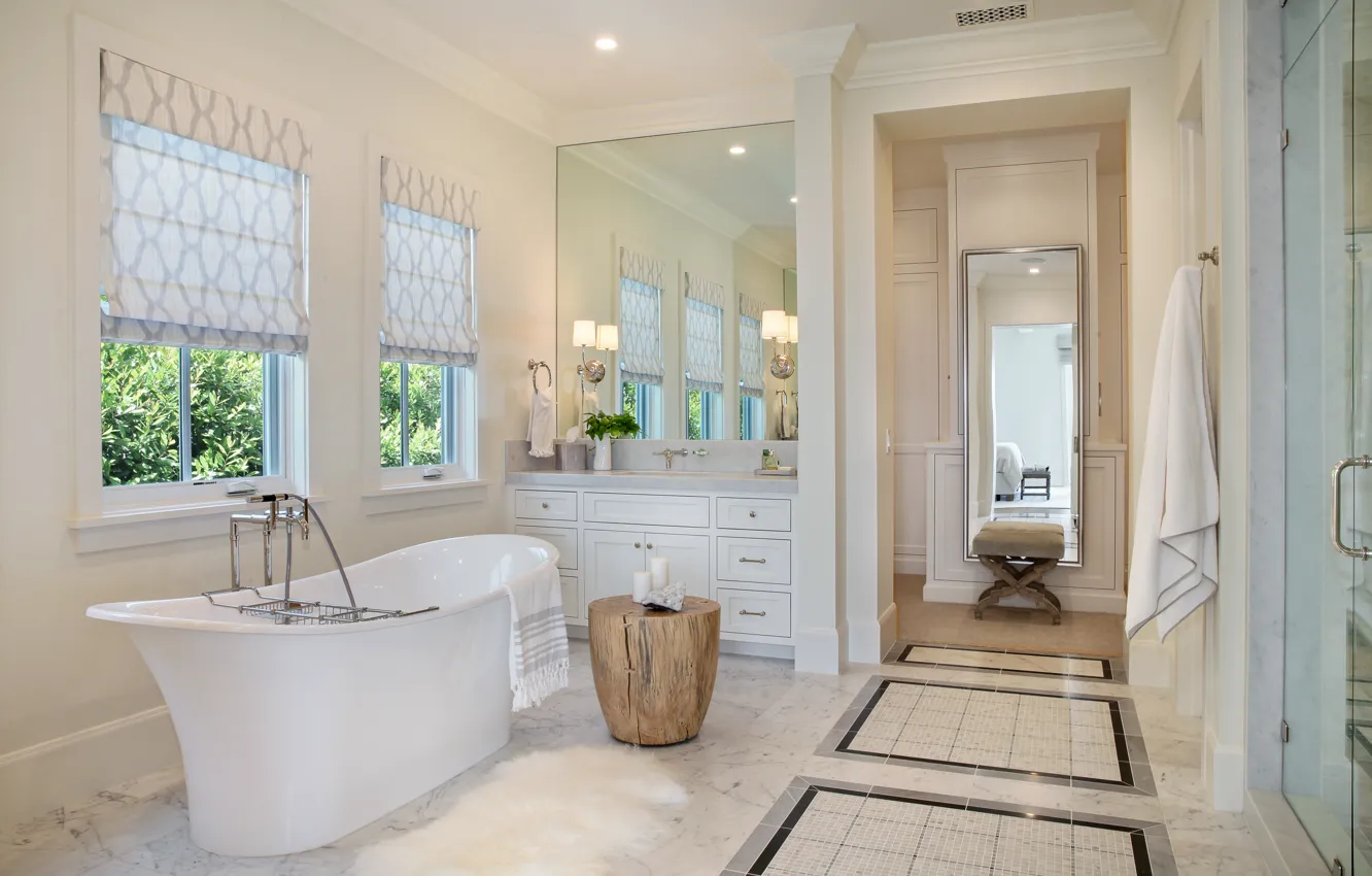 Photo wallpaper mirror, bath, design, interior, bathroom