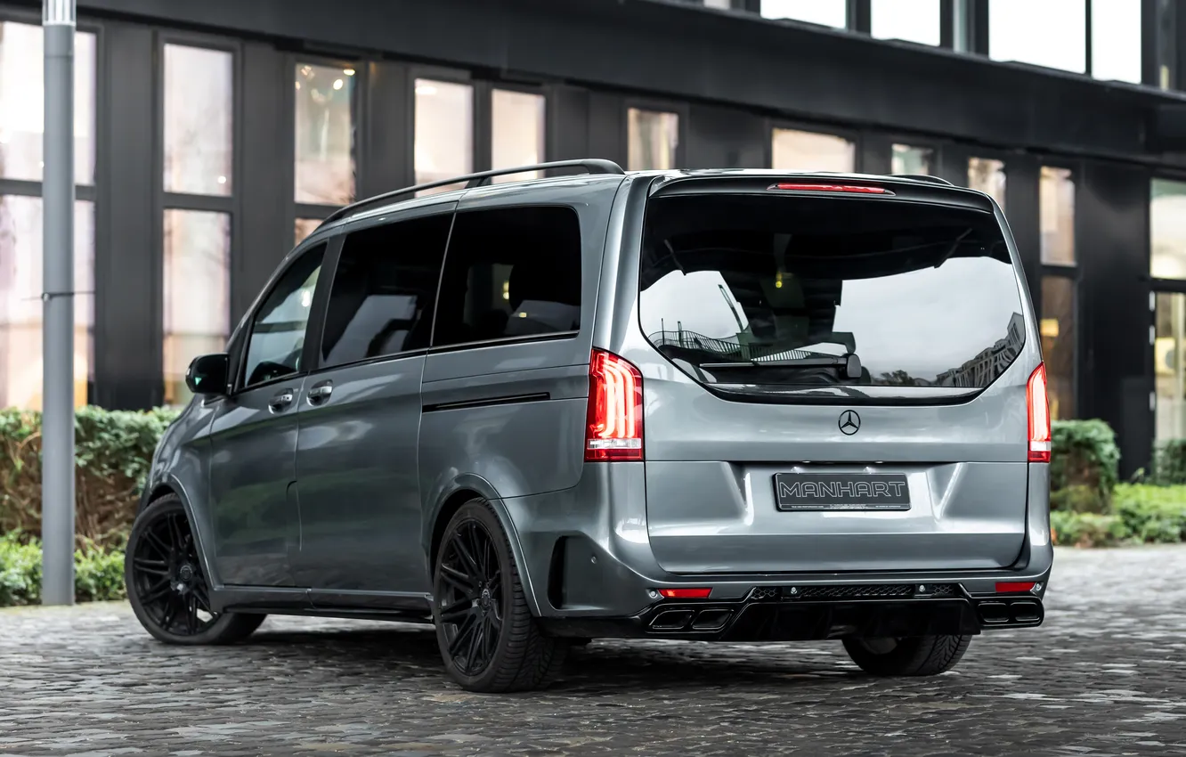 Photo wallpaper Mercedes-Benz, Mercedes, grey, Rear, Manhart, V-Class