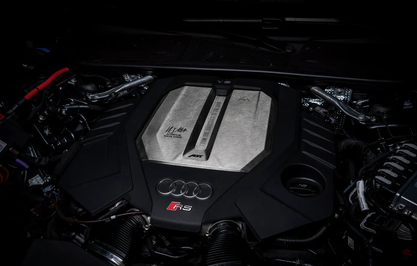 Photo wallpaper Audi, engine, cover, ABBOT, universal, TFSI, RS 6, 2020