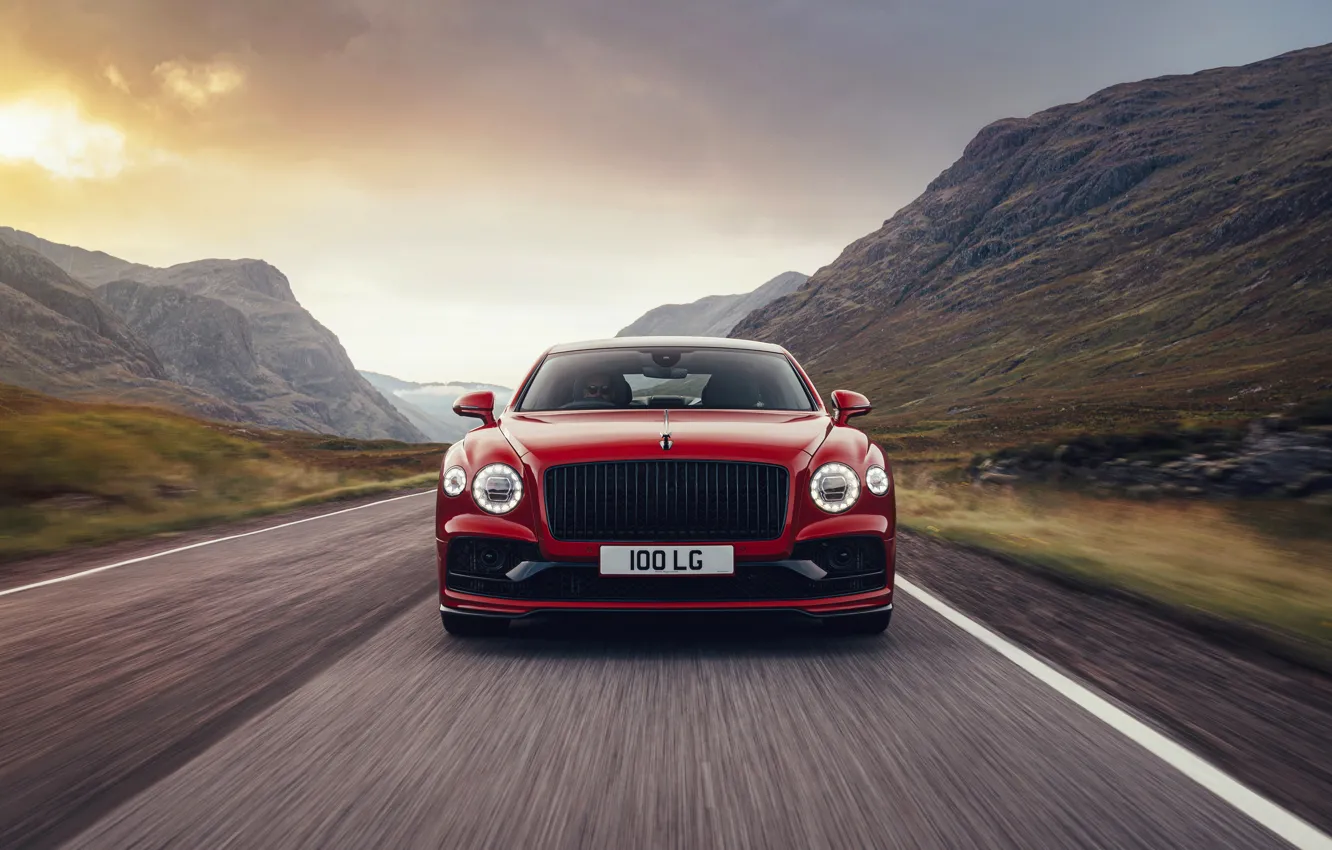 Photo wallpaper Bentley, front, Flying Spur, 2020, V8, 2021, Flying Spur V8