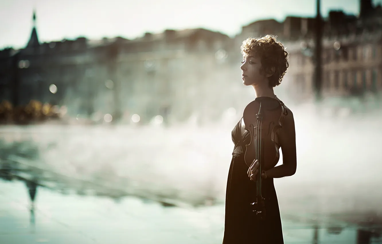 Photo wallpaper girl, music, violin
