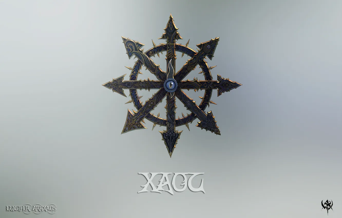 Photo wallpaper logo, Chaos, symbol, the word, Warhammer 40k, Arhxaos