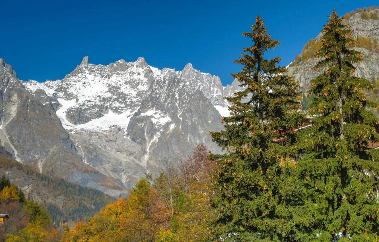 Photo wallpaper autumn, mountains, Italy, Valle d'aosta, Courmayeur