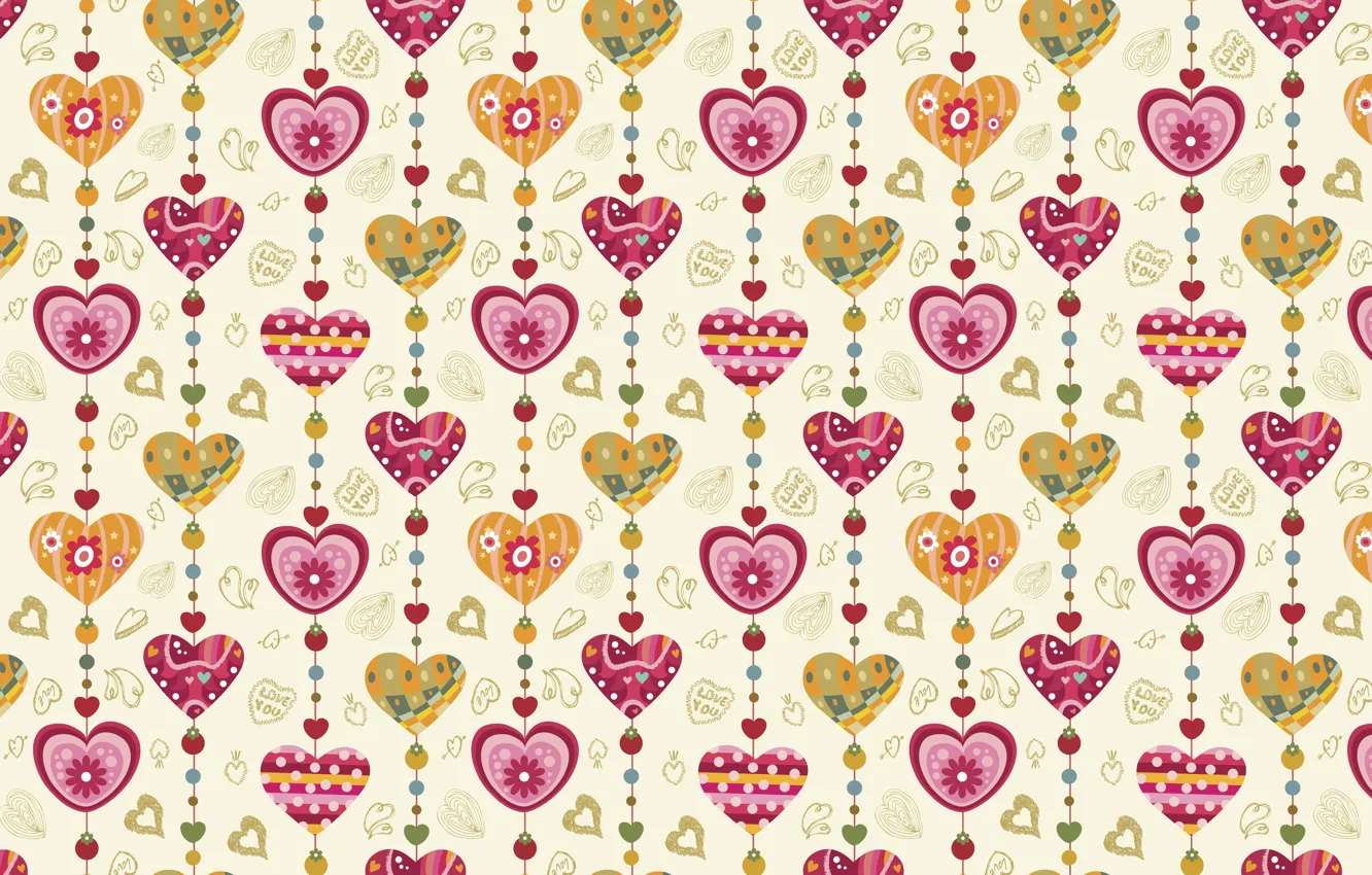 Photo wallpaper holiday, heart, vector, texture, heart, drawings, hearts, love