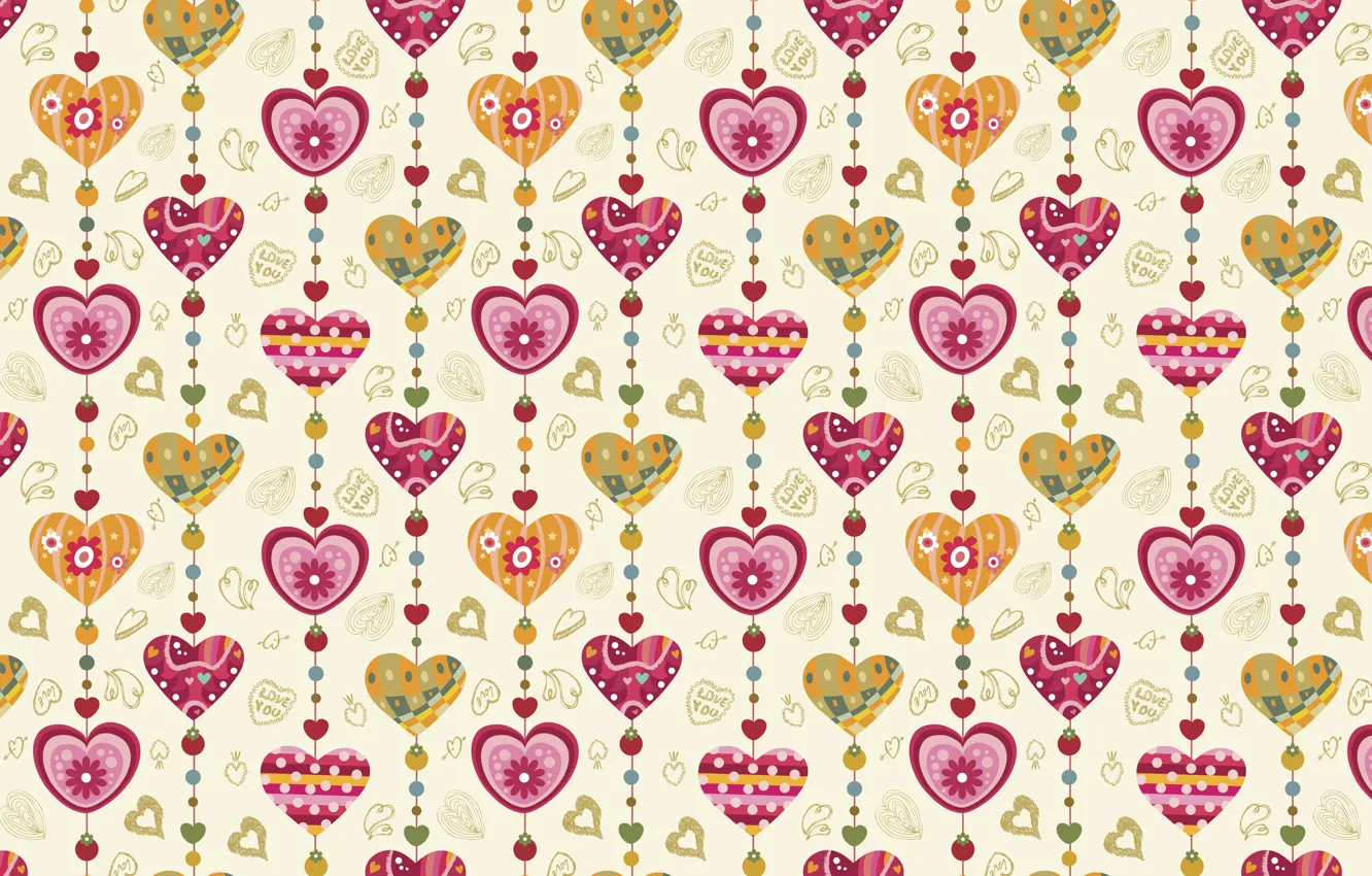 Photo wallpaper holiday, heart, figure, vector, texture, hearts, love, Valentine