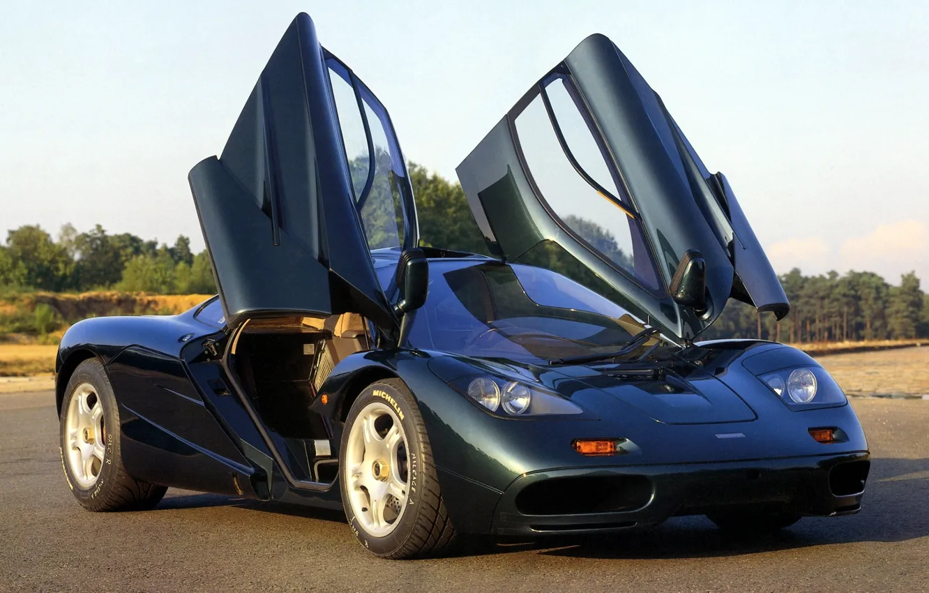 Photo wallpaper background, McLaren, door, McLaren, supercar.hypercar, green.the front, XP5