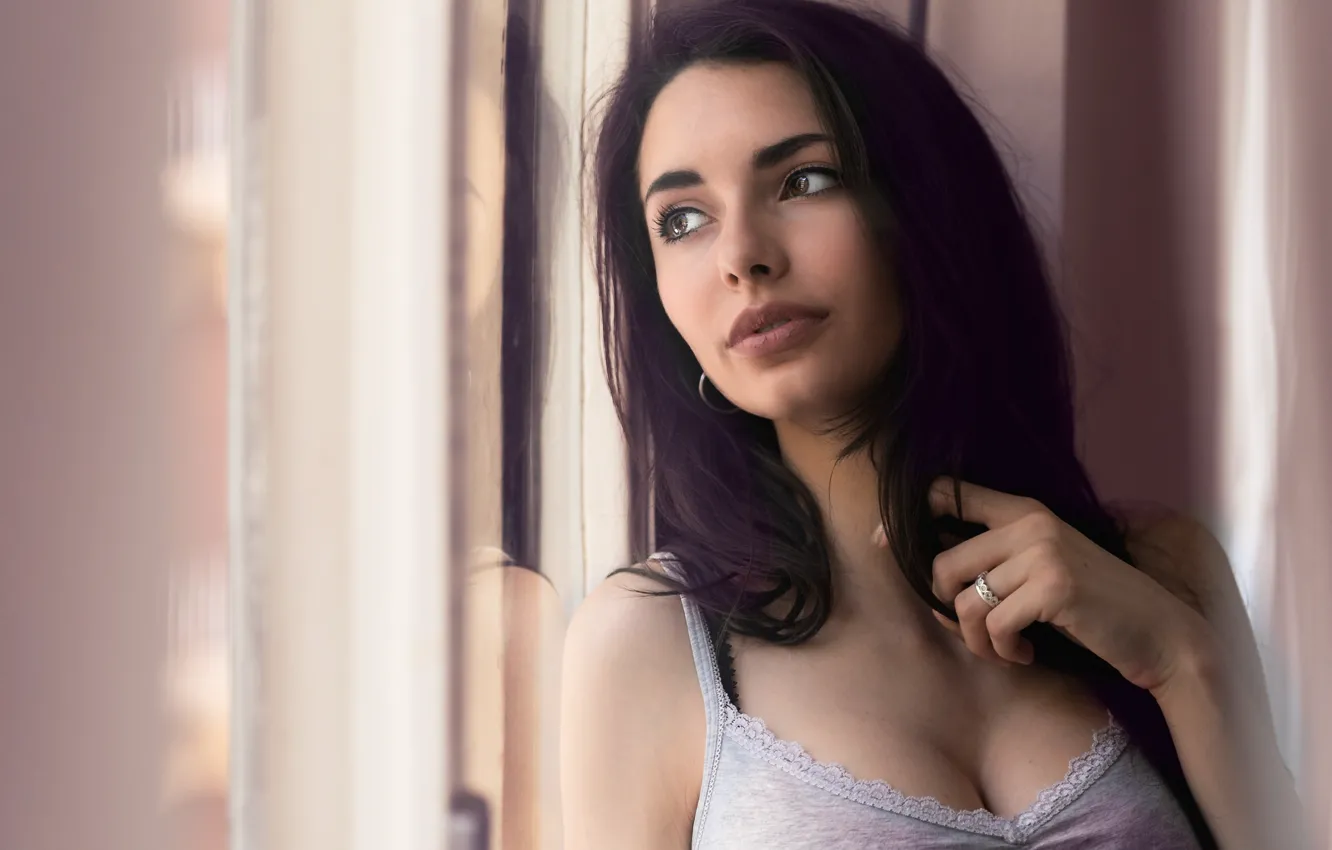 Photo wallpaper face, model, hair, Nicole