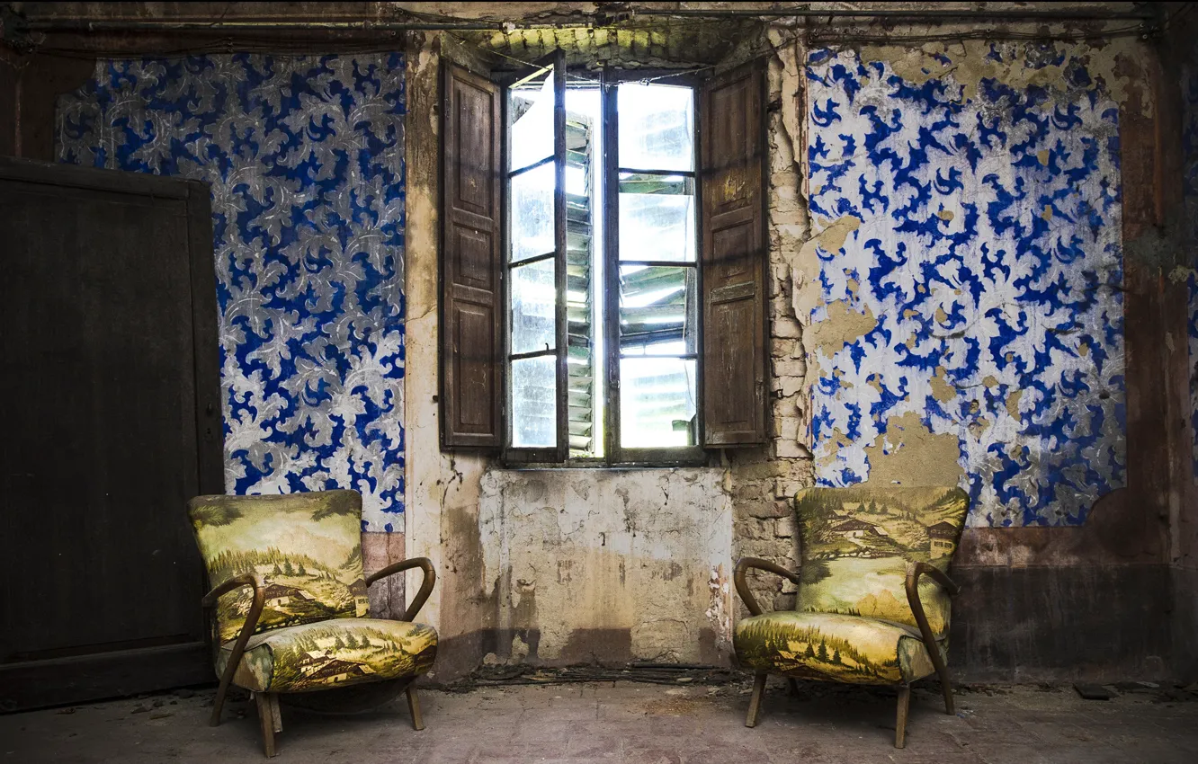 Photo wallpaper chair, window, naturalism