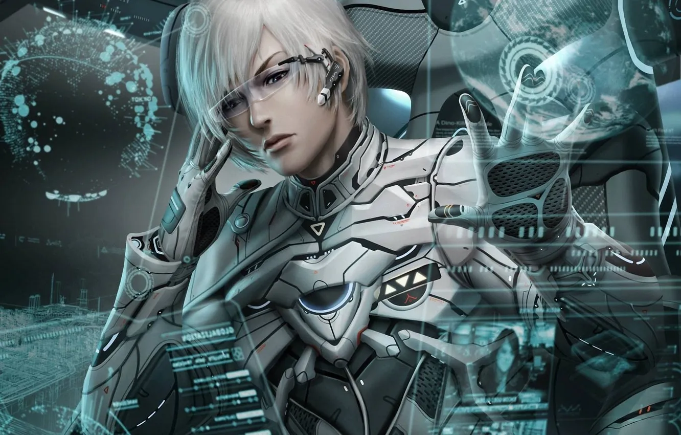 Photo wallpaper interface, art, glasses, armor, guy, Zeke, galaxy strategist