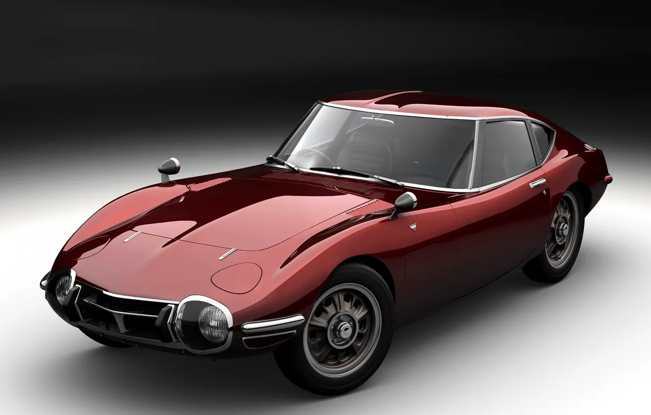 Photo wallpaper reflection, lacquer, Burgundy, Toyota 2000 GT