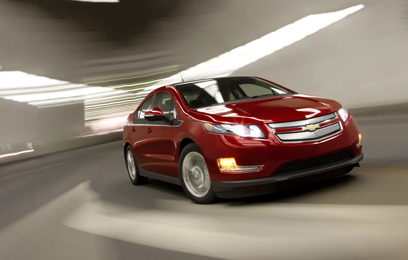 Photo wallpaper car, auto, the way, speed, Chevy, electric, volt