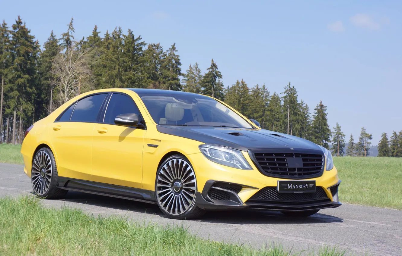 Photo wallpaper Mercedes, Carbon, AMG, Yellow, Mansory, S63