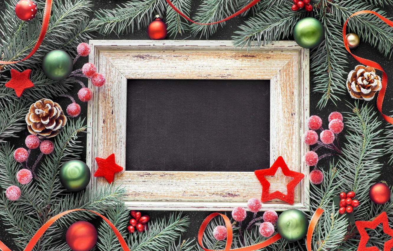 Photo wallpaper decoration, New Year, Christmas, christmas, wood, merry, decoration, frame