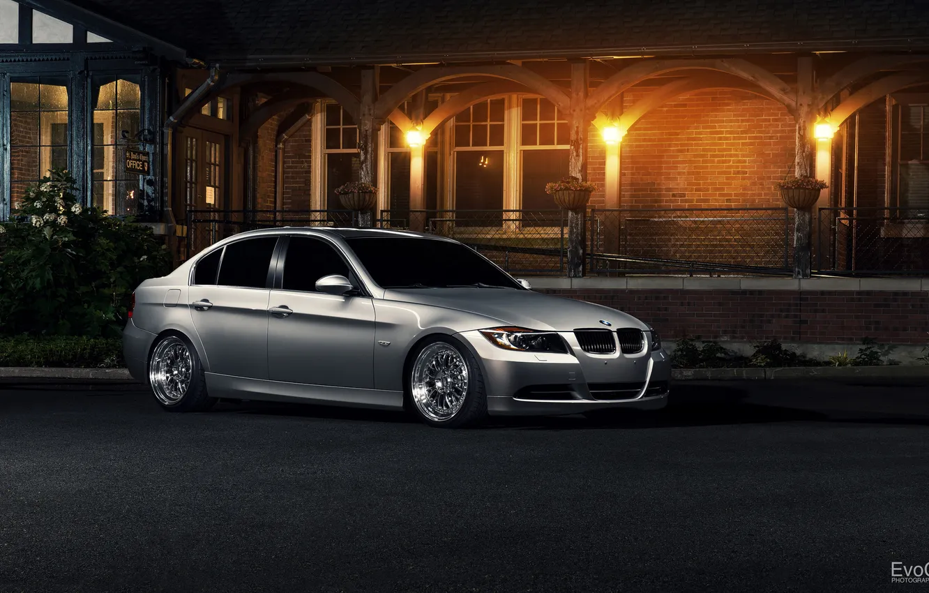 Photo wallpaper BMW, Sedan, E90, silvery, 3 Series, 335xi