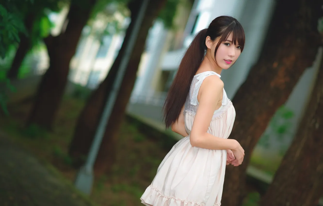 Photo wallpaper look, girl, Asian