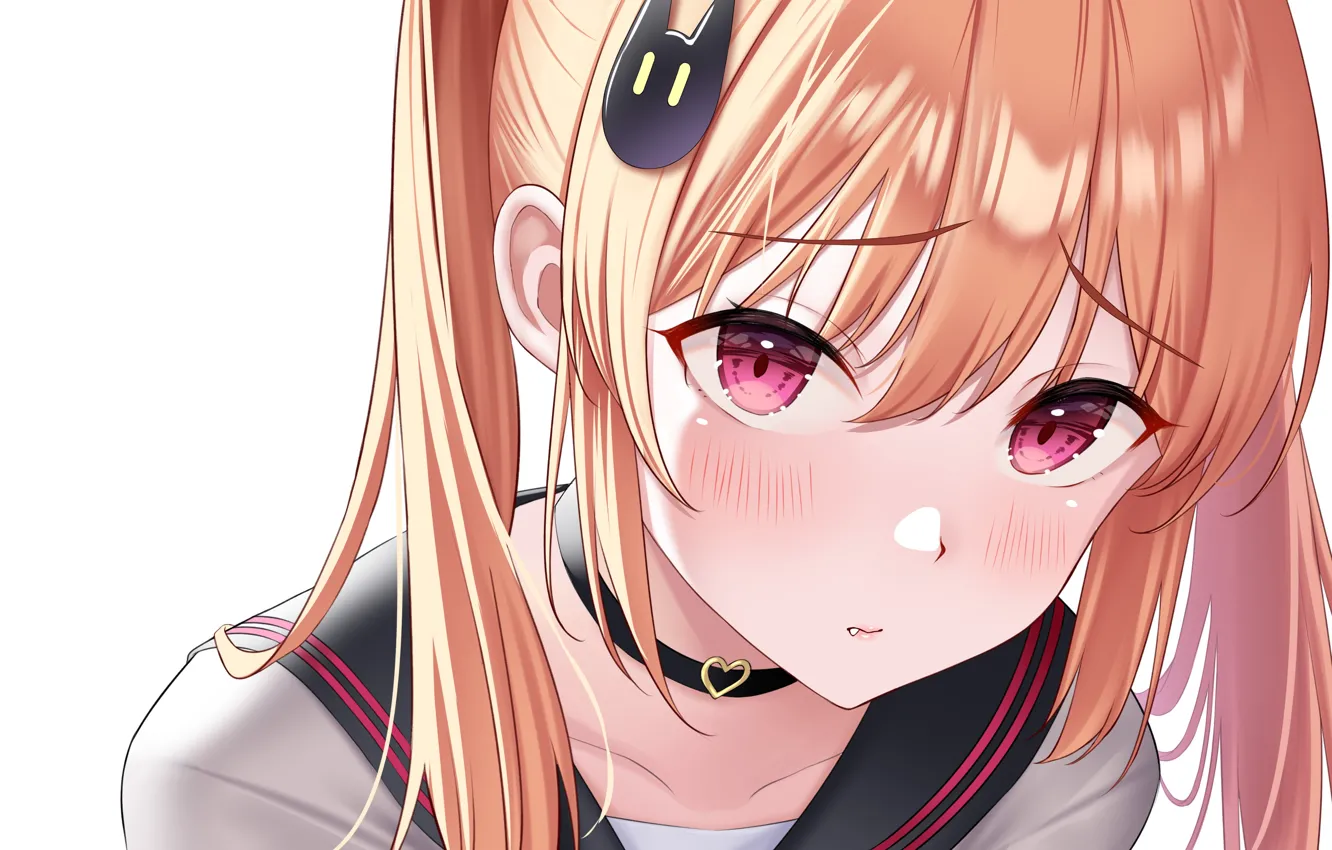 Photo wallpaper girl, sweetheart, schoolgirl, bunny hairpin