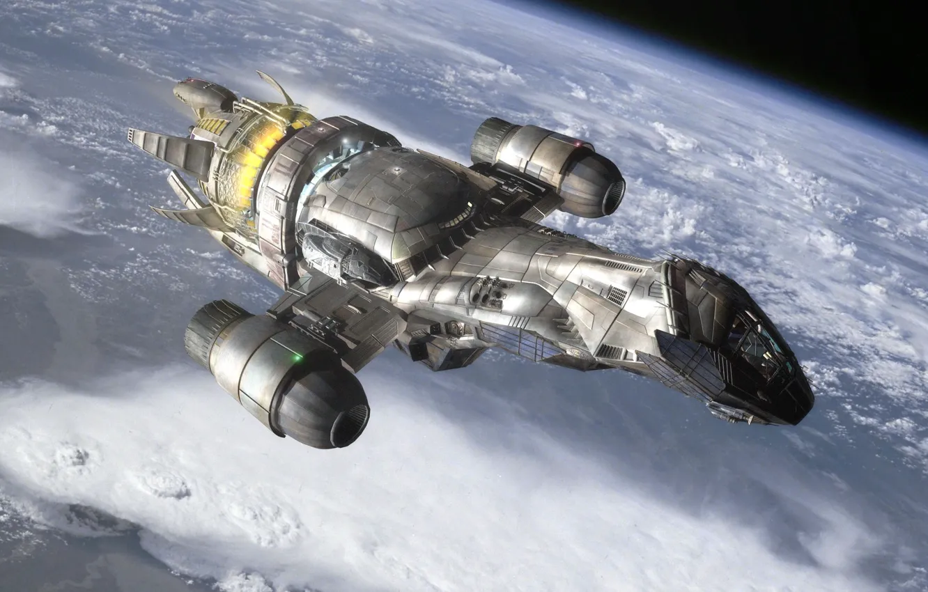 Photo wallpaper surface, fireflies, ship, horizon