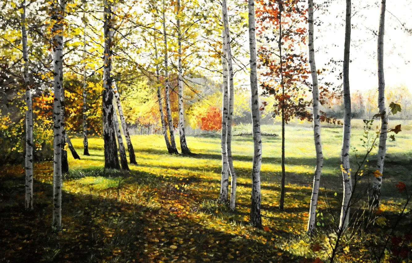 Photo wallpaper oil, picture, canvas, the artist S. Lutsenko, "Warm day"