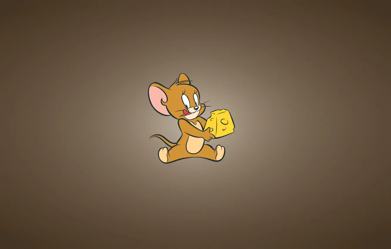 Photo wallpaper minimalism, mouse, cheese, Tom and Jerry, Tom and Jerry