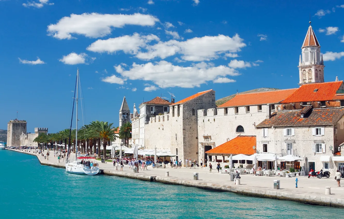 Photo wallpaper sea, Croatia, old town, Jadran, Trogir
