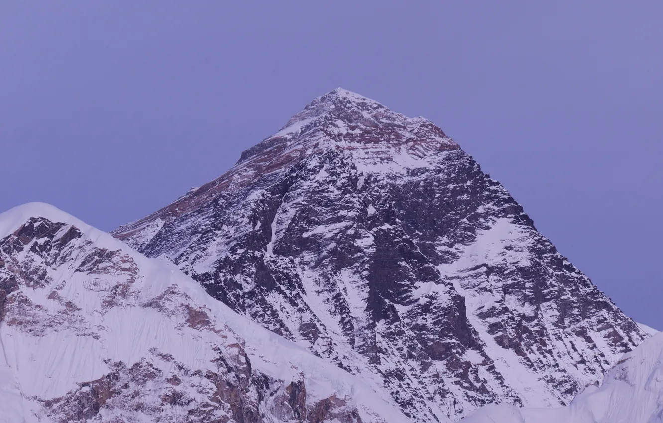 Photo wallpaper winter, the sky, snow, mountains, nature, rocks, Chomolungma, Everest