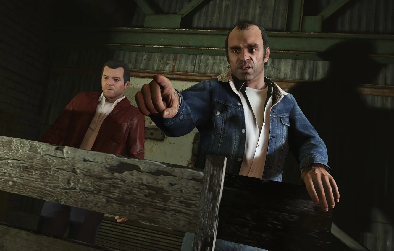 Photo wallpaper Michael, Trevor, gta 5